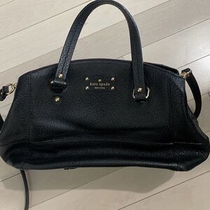 Kate Spade New York Women's Pebbled Leather Satchel Crossbody Purse Black Medium